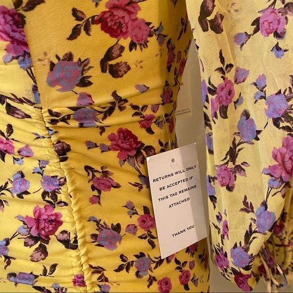 FOR LOVE & LEMONS BEAUMONT FLORAL SILK MINI DRESS - Picture 9 of 9